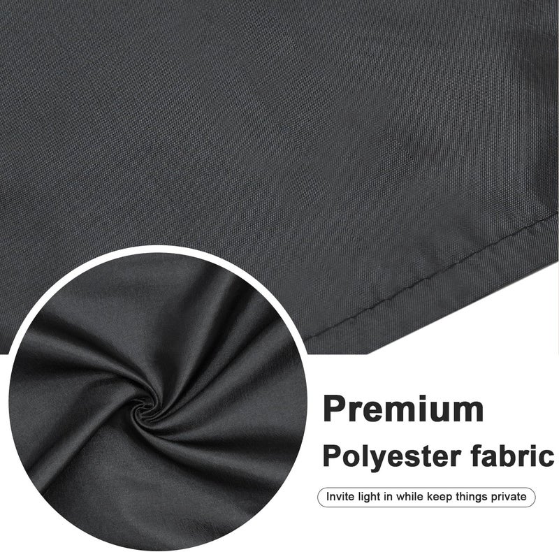 Molaxhome Valance Swag Curtain 51 Inch Scalloped Cloth Curtain Panels with Crystal Beads - Rod Pocket Farmhouse Window Treatment for Kitchen Bedroom 1pc Boho Chic Drape Decor 021Black - Image 5